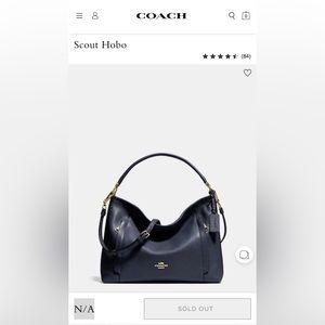 Coach Scout Hobo bag in color Midnight pebbled leather with crossbody strap